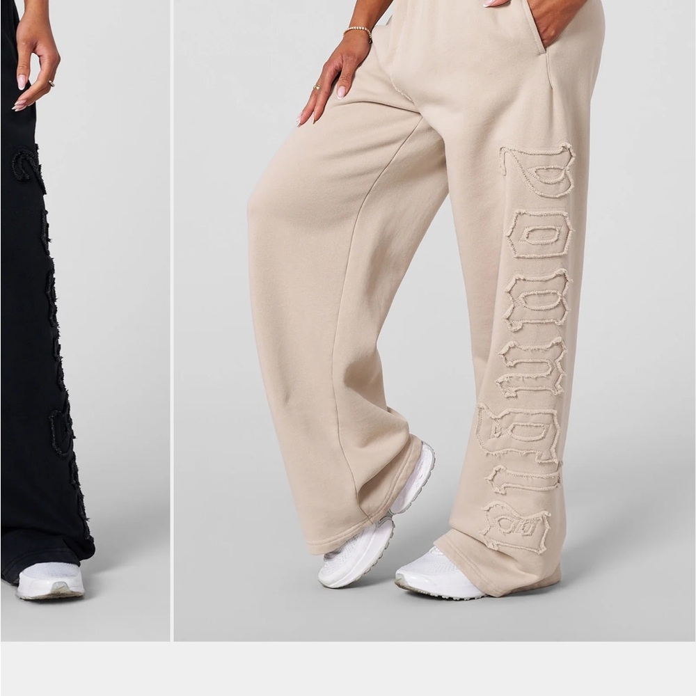 YoungLA Beige and Black Wide-Leg Pants